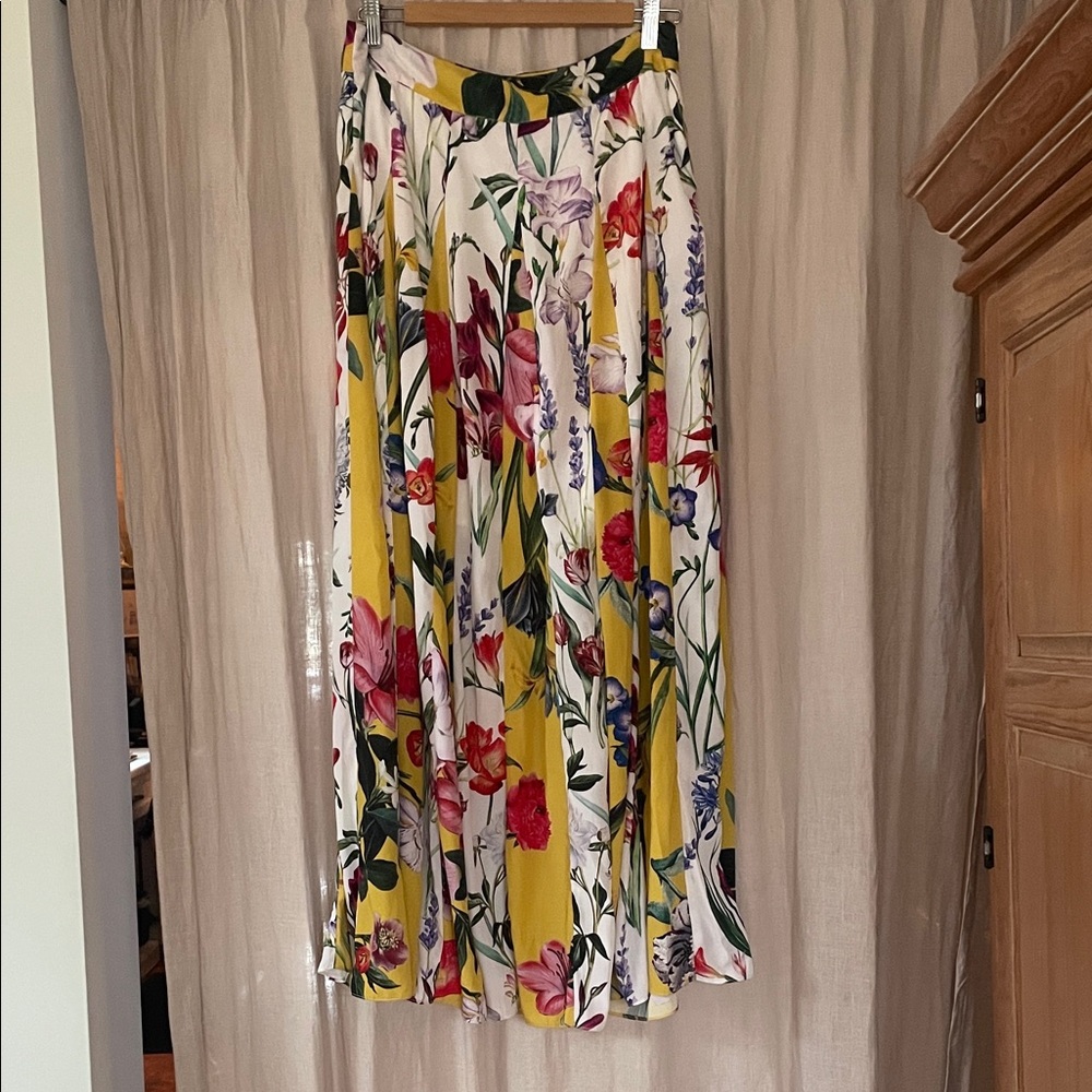 Anthropologie Floral Print Maxi Skirt